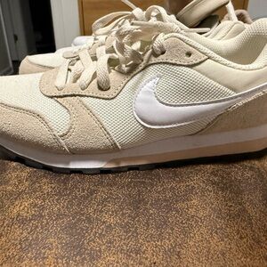 Nike Cream and White Mesh & Suede Sneakers